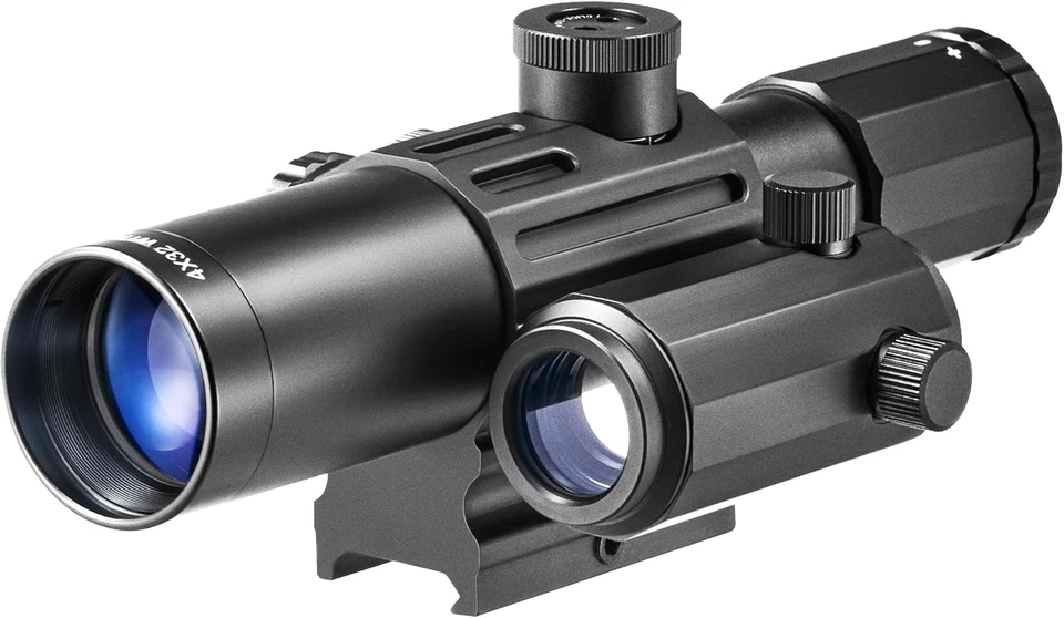 Mira para rifle y combo de punto rojo, mira para rifle 4X32 con mira reflectante, rojo y verde Ref Foto 1 de 4