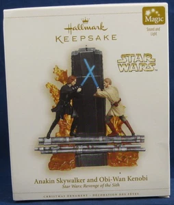 Decorazione ricordo di Natale Hallmark, Anakin Skywalker & Obi-Wan Star Wars nuova - Foto 1 di 2
