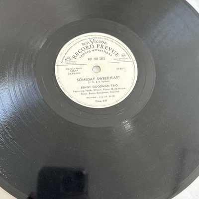 1930s JAZZ PROMO - BENNY GOODMAN TRIO 78 rpm RCA VICTOR Someday Sweetheart NM - Image 1 of 4