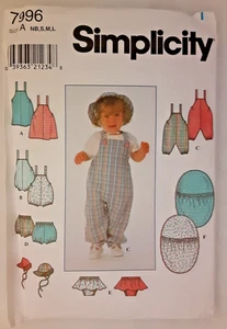 Vintage OOP Simplicity Pattern 7996 Baby Layette / Bunting Sewing Project (H) - Picture 1 of 2