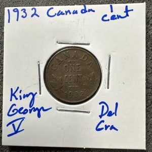 1932 Rare Canada 1¢ Rare Variety Small Cent Penny King George V - Picture 1 of 5