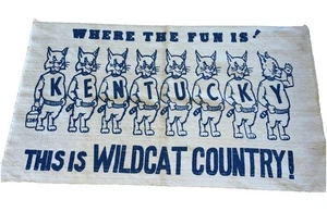 Alfombra tejida de colección años 70 Reino Unido Kentucky Wildcats Country 22 x 40 donde está la diversión - Imagen 1 de 11