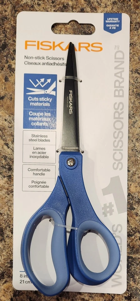 Fiskars 8” Straight Blue Performance Scissors Comfort Handle Non-Stick Stainless - Image 1 of 1