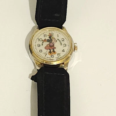Reloj Suizo De Colección Disney Bradley Minnie Mouse 25mm Correa Terciopelo Negro Foto 1 de 4
