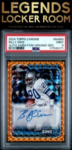 2024 Topps Base Cromada Autógrafos Variaciones Billy Sims Naranja Geo PSA 9 - Imagen 1 de 2