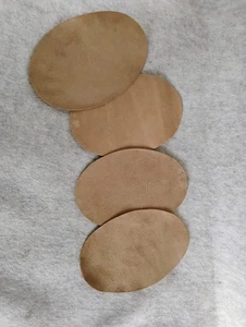 Vintage Brown Suede Sew-On Elbow Patches 6.5 Inches Lot of 4 - Picture 1 of 5