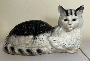 Rara antica statua gatto in ghisa grande Hubley fermaporta bellissima! - Foto 1 di 12