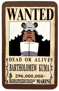 Bartholomew Kuma One Piece Wanted Set ACG Holo Tarjeta Anime Dead or Alive - Imagen 1 de 4