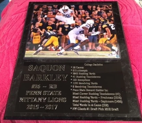 Saquon Barkley - Penn State Nittany Lions statistics plaque- New Lower Pricing!! Cover