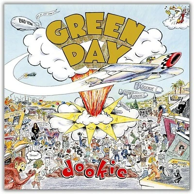 GREEN DAY Dookie BANNER 大量 4X4 英尺织物海报挂毯国旗专辑封面艺术 — 第 1/3 张图片