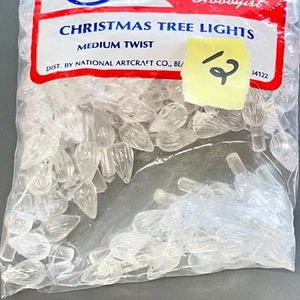 12 bombillas giratorias medianas de cerámica para árbol de Navidad luces transparentes vintage  - Imagen 1 de 2