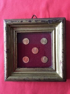 Rare vintage lot 8K solid gold coin with wonderful frame: in total 5 pieces - Picture 1 of 9