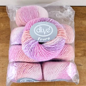 Filato Teseo di Ve, Lotto di 8 50g, 25563 Rosa Multicolore 55% Lana 45% Microfibra - Foto 1 di 4
