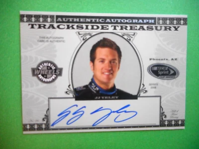 J J Yeley 2008 Wheels TRACKSIDE TREASURY Hof Racing Team Autographed Card JY - Image 1 of 3