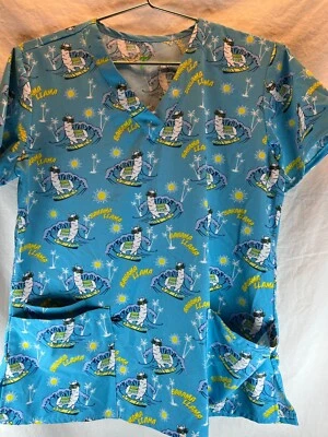 Blusa Médica Green Town para Mujer Bahama Lama Talla Pequeña 3 Bolsillos Foto 1 de 4