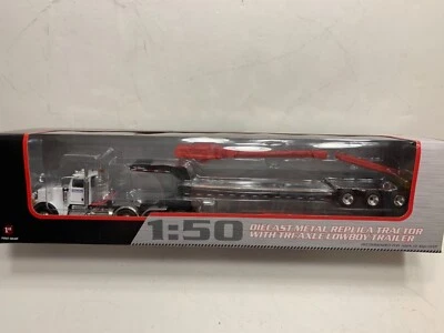 First Gear Peterbilt 367 with Talbert Lowboy White & Black 1:50 Scale 50-3349 - Image 1 of 4