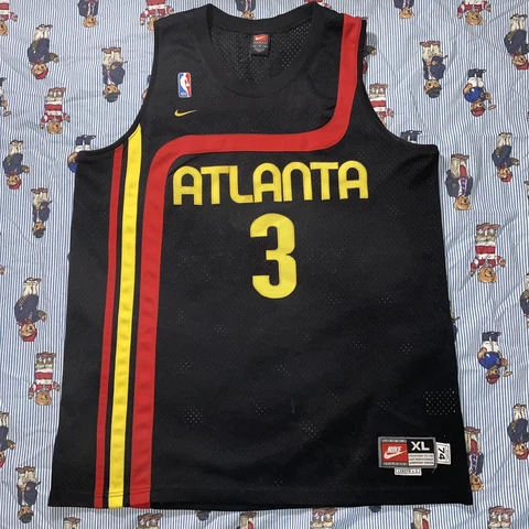 Vintage NIKE Atlanta Hawks Shareef Abdur-Rahim Adult XL Black Basketball Jersey Cover
