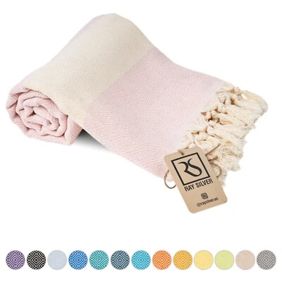 TOALLA DE PLAYA TURCA 100% ALGODÓN VIAJE CAMPING SAUNA YOGA BAÑO DECORACIÓN DEL HOGAR MANTA Foto 1 de 4