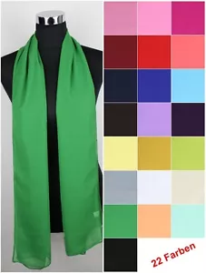NEU Schal Stola Tuch Chiffon 22 Farben Seidig Viskose Unifarben Edel Schlicht - Bild 1 von 24