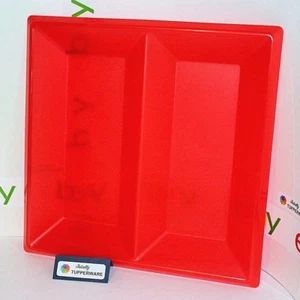 Tupperware Get Together Large Serving Tray Impressions Dinner Party Bright Red ❤ - Picture 1 of 4