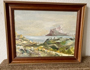 CALPE MORAIRA Alicante: Gemälde 1982; Öl auf Leinwand, Originalrahmen (Spanien) - Bild 1 von 2