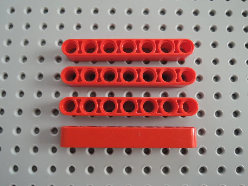 Lego 4 x Technic Liftarm Balken breit 1x7 32524  7 Löcher  rot - Bild 1 von 1