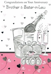 JUBILÄUMSKARTE SCHWAGER UND SCHWÄGERIN ~ Hochwertiges süßes Bären Design - Bild 1 von 3