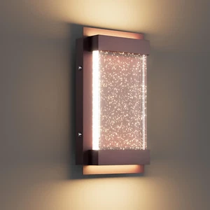 Modern Wall Sconce with Crystal Bubble Glass 3000K LED Porch Light Indoor/Outdoo - Picture 1 of 7