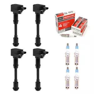 New 4PCS Ignition Coil & Motorcraft Spark Plug for Ford Escape Fiesta Fusion L4 - Picture 1 of 12