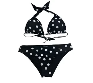 Costume da bagno DOLCE & GABBANA nero bianco a pois bikini costume da bagno spiaggia 3IT UK10 M - Foto 1 di 5
