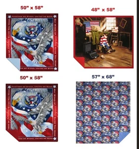 American Eagle,Little Soldier & Freedom Home Sewn Fleece Throws Home Accessories - Picture 1 of 5