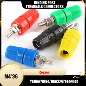 M4*36 Tin Copper Plated Binding Post Terminals Connectors For 4mm Banana Plugs - Picture 1 of 10