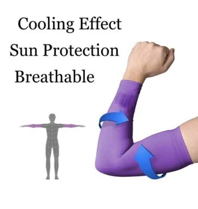 Men & Women Cooling Arm Sleeves Sports Arm Sleeve & Tattoo Sleeve Covers Purple - Picture 1 of 5