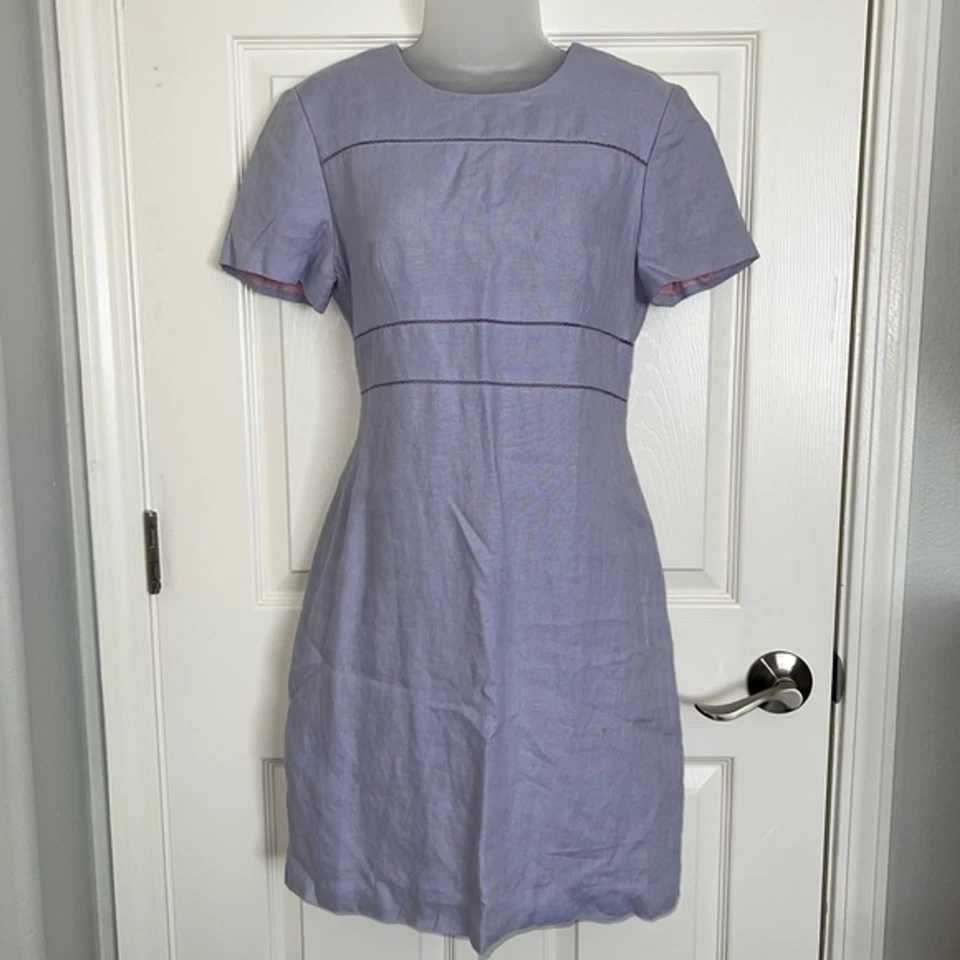 Vestido vintage de lino púrpura Saks Fifth Avenue Foto 1 de 4