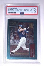 Sammy Sosa Troy Glaus 2001 Topps MLB League Leaders Baseball Card #392 PSA 8
