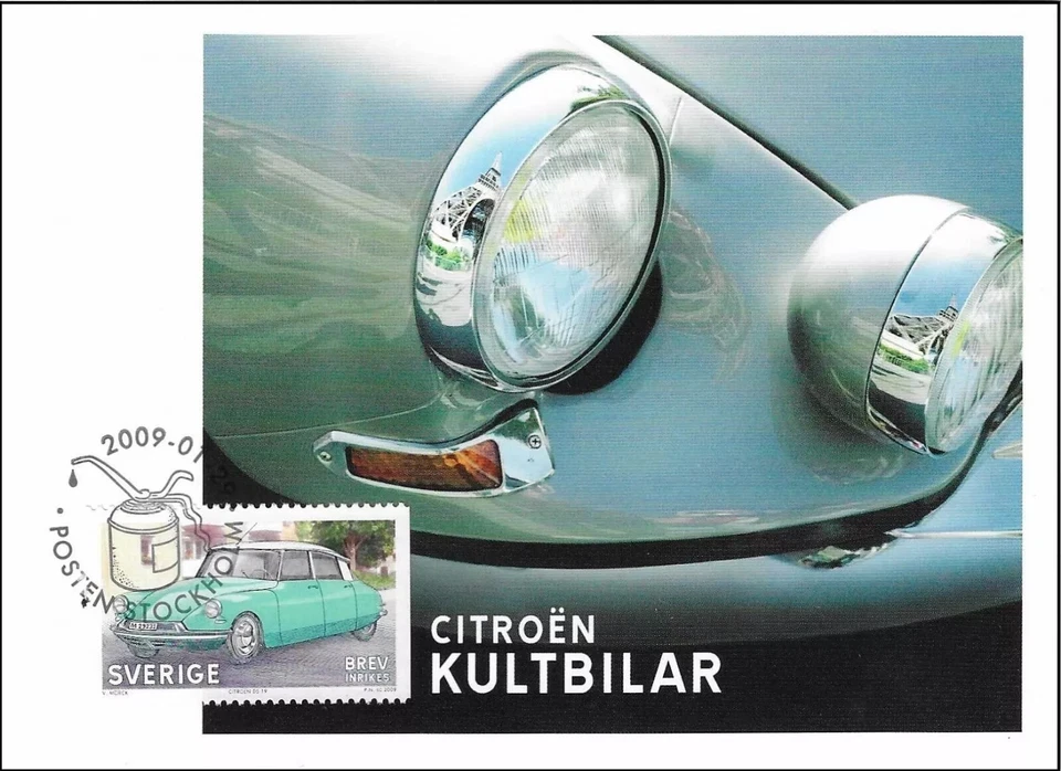 Citroen DS 19 Classic Car Sweden Mint Maxi FDC Card 2009 - Image 1 of 1