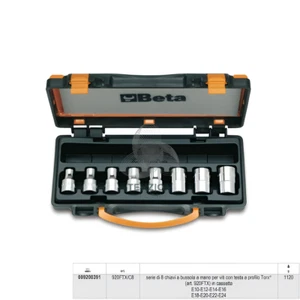 Set 8 Chiavi A Bussola Torx 1/2" E10-E24 - Beta 920FTX/C8 - Foto 1 di 1