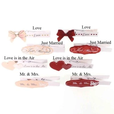 8 Zwicker 7cm Wäscheklammer Holz Deko Klammmer Tischkartenhalter Hochzeit Spruch - Bild 1 von 2