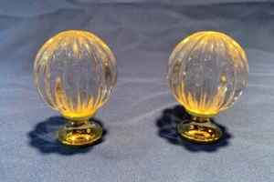 Two (2) Large Round Clear Crystal Drawer Knob 1 3/4" wide Two (2) 1045C - Picture 1 of 12