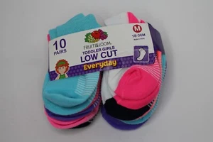 Toddler's Fruit Of The Loom 10 Pack Low Cut Everyday Socks Multicolor M (18-36M) - Picture 1 of 3
