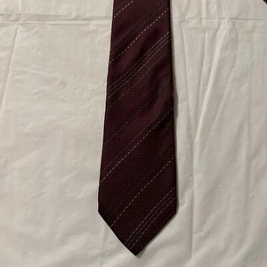 CARVEN PARIS MEN'S TIE 100% SILK MADE IN FRANCE Burgundy And Gold - Picture 1 of 7
