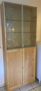 Ikea Schrank mit hochwertigen Glastüren BILLY 11987 (202/80/30 cm) Farbe: Buche - Bild 1 von 7
