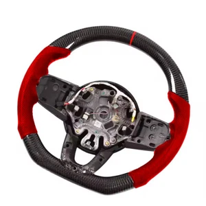 Volante preforado de fibra de carbono real para Ford F150 F250 Raptor 2015+ rojo - Imagen 1 de 9