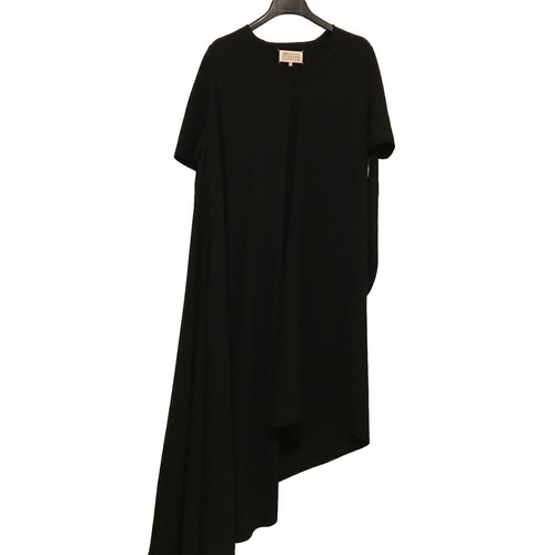 MAISON MARGIELA abito lungo asimmetrico in crepe nero $1049 us taglia 4