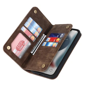 Skórzane etui na portfel do Magsafe do iPhone 16 15 14 Pro Max magnetyczne etui z klapką - Zdjęcie 1 z 26