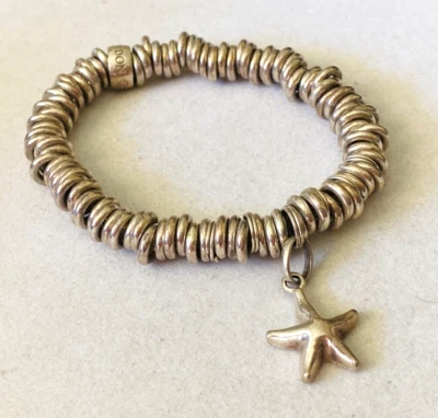 Vintage LINKS OF LONDON Sterling Silver 925 Stretch Elastic Bracelet 61.7g - Image 1 of 4