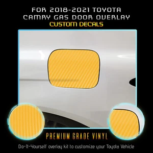 For 2018-2021 Camry Gas Door Overlay Graphic Decal Matte Carbon Fiber Vinyl - Picture 1 of 15