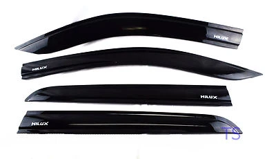 For TOYOTA HILUX REVO 4DOOR M70 M80 2015 2019 4DR BLACK VISOR WEATHER GUARDS — 第 1/4 张图片