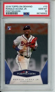 PSA 10 2018 Topps On Demand RONALD ACUNA #10 Rookie RC Postseason - Picture 1 of 2