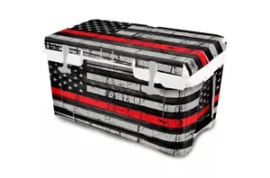 Vinyl Cooler Wrap fits RTIC 52qt Ultralight | Decal Skin FULL - USA Red Line - Picture 1 of 9